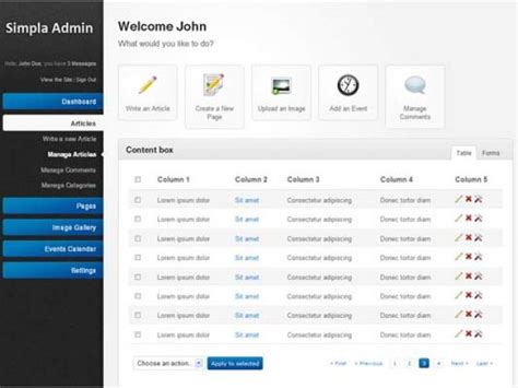 Image result for HTML CSS Example for Admin Page