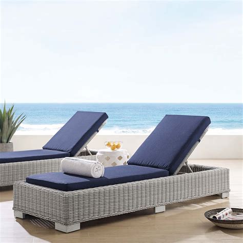 Modway Conway Sunbrella? Outdoor Patio Wicker Rattan Chaise Lounge in ...