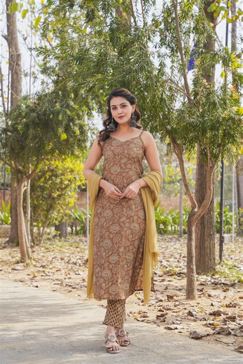 Buy SEPIA BROWN STRAIGHT SUIT SET Online in India | Idaho Clothing