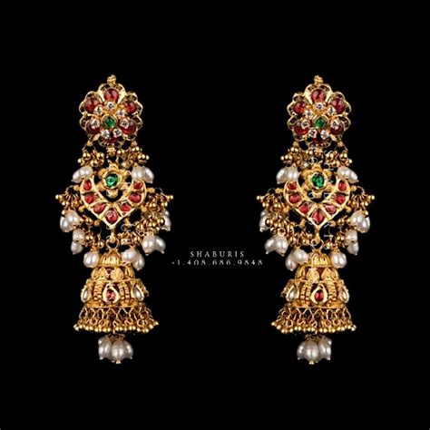 Buy Antique Jhumka,antique Buttalu Indian,indian Gold Earrings ...