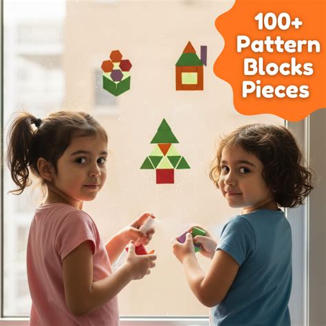 Pattern Blocks Geometric Shapes Puzzles for Toddlers 3 Years old