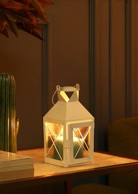 Get White Small Decorative Lantern Candle Holder at ₹ 599 | LBB Shop