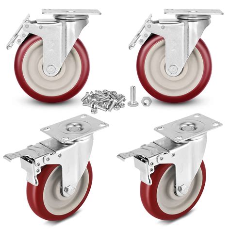 Buy Moogiitools5 inch Swivel Caster Wheels with Dual Locking, Heavy ...