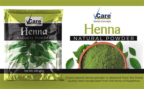 Buy VCare Henna Natural Powder for Hair - 100 gm (Pack of 5) | Natural ...