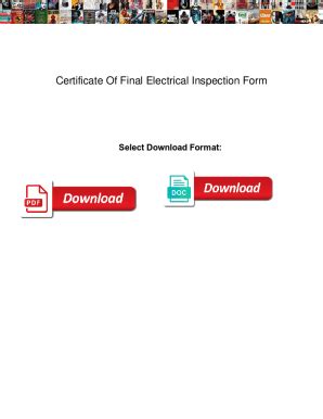 Fillable Online Certificate Of Final Electrical Inspection Form ...