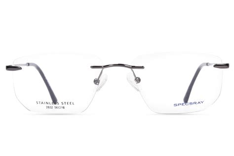 Rectangle Rim Less Eyeglasses For Men – SPECSRAY