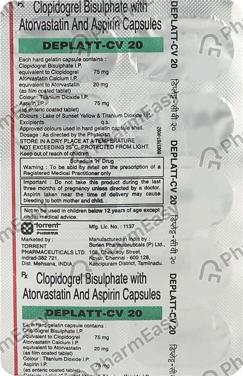 Deplatt Cv 20mg Strip Of 10 Capsules: Uses, Side Effects, Price ...
