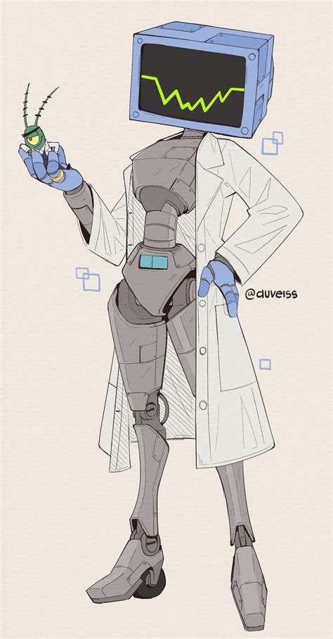 plankton and karen (spongebob squarepants) drawn by auveiss | Danbooru