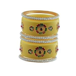 Buy Stone Stud Color Cream Acrylic Bangle | Over Size | Plus size |For ...