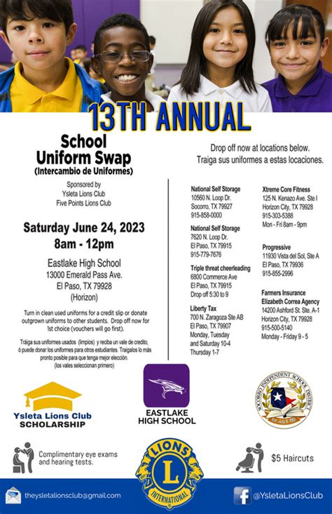 Annual School Uniform Swap will be June 24 at Eastlake High School ...