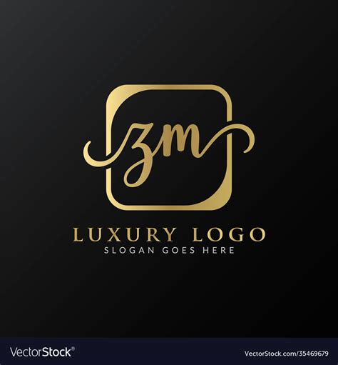 Zm logo design template initial luxury letter Vector Image