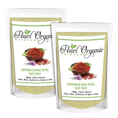 Pearl Organic Skincare Saffron Rose Petal Face Pack Natural Treatment ...
