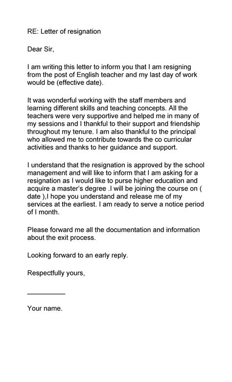 50 BEST Teacher Resignation Letters (MS Word) ᐅ TemplateLab