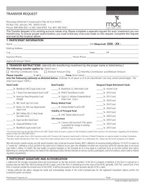 Mississippi Deferred Compensation Transfer Request - Fill Out, Sign ...