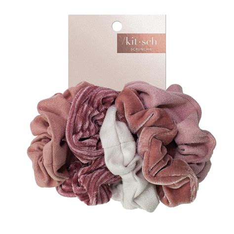 Kitsch Velvet Blush/Mauve: Velvet And Suede Hair Scrunchies For Women ...