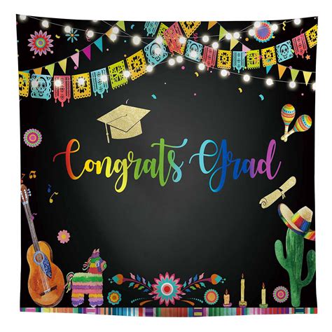 Buy Allenjoy 8x8ft 2022 Congrats Grad Backdrop Mexican Graduation Prom ...