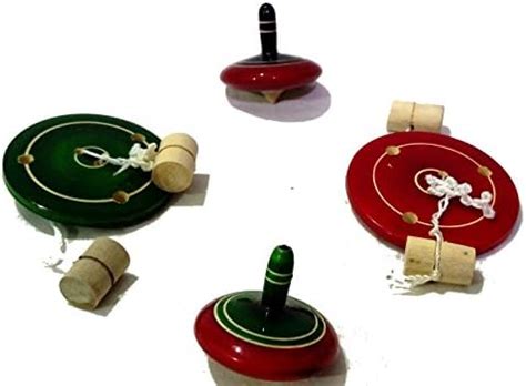 Buy Crafts India Handcrafted Wooden Spinner , lattu, bugari , Tops ...