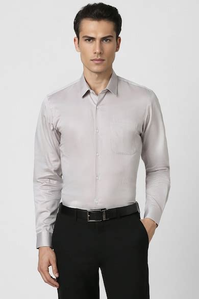 Buy Men Grey Slim Fit Formal Shirt Online - 39627818 | Peter England