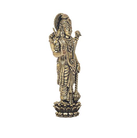 Superfine Brass Standing Lord Vishnu Idol – Divine Hindu God Statue fo ...