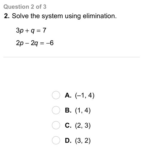 Algebra 1 6-3 Independent Practice: Solving Systems Using Elimination ...