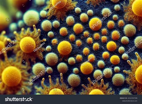 Pollen Under Microscope Allergy Season Hay Stock Illustration ...