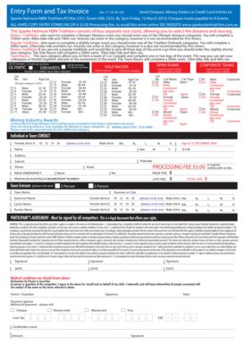 Fillable Online Entry Form and Tax Invoice Send Cheques, Money Orders ...