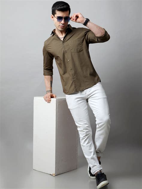 Buy Moss Green Plain Color Shirts Online at Great Price – Bushirt
