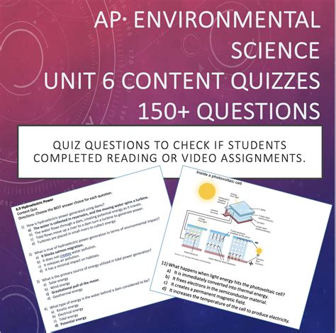 AP® Environmental Science Content Quiz Question Bank – Unit 6 ...
