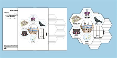 The Tower of London Hexagon Writing Template