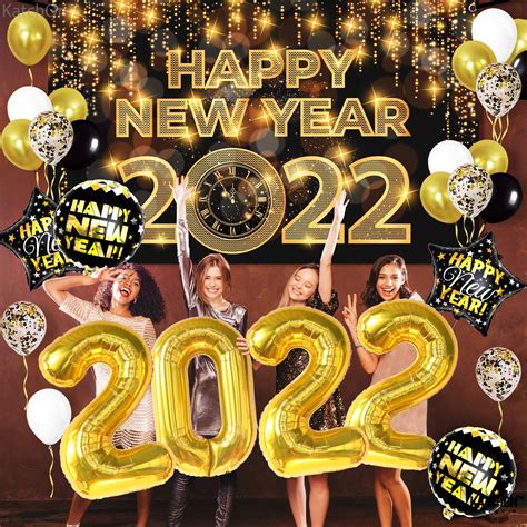 New Years Eve Party Supplies 2022 Set - 42 Pieces | Happy New Year ...
