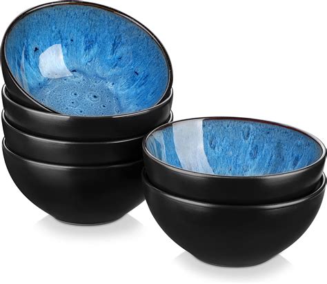 vicrays Ceramic Small Dessert Bowls Set - 10 oz, Set of 6, Microwave ...