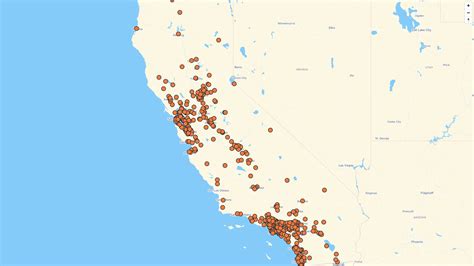 Map of KFC locations in California, US | Mapstack
