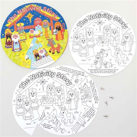 Buy Baker Ross FC290 Nativity Colour In Story Wheel - Pack of 5 ...