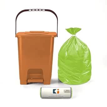 Kuber Industries 10 L Square Pedal Dustbin with 1 Roll Green Garbage ...