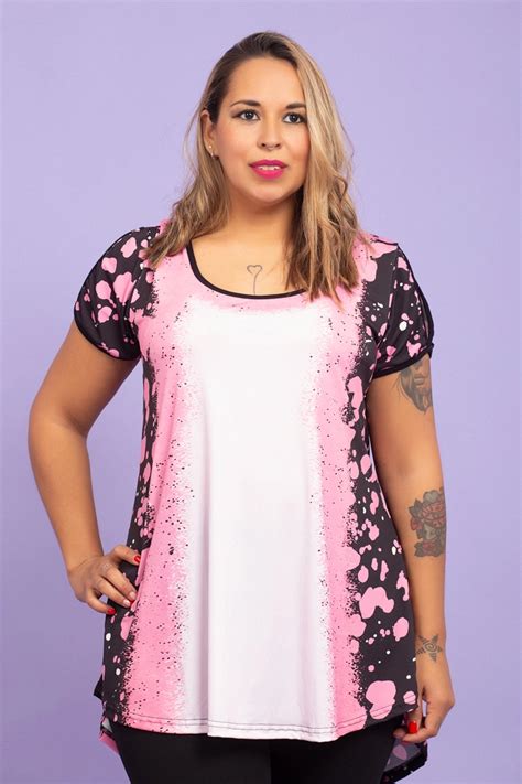 Camiseta larga mujer talla grande manchas - Victoria56