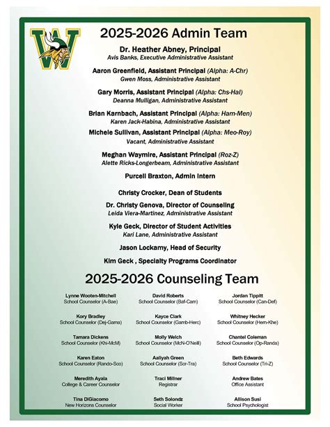Woodbridge HS Welcomes New Counselors for the 2025.2026 School Year! - Woodbridge High School