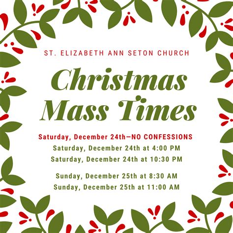 Christmas-Mass-Times | St. Elizabeth Ann Seton St. Elizabeth Ann Seton