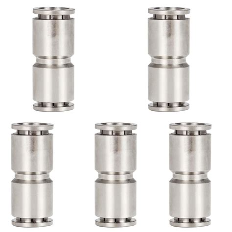 Jienk 5Pcs Pneumatic Nickel-Plated Copper Push to Connect Fittings ...