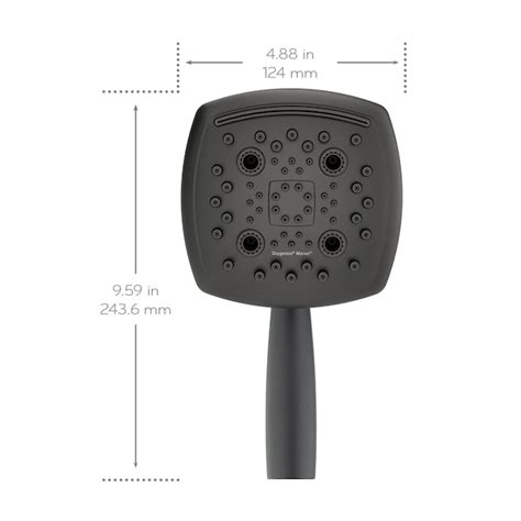 Oxygenics Marvel Matte Black 4.88-in Square Handheld Shower Head 1.8 ...