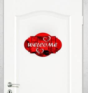 Mirror Sticker 15 cm Welcome red Acrylic Stickers 3D Stickers wall ...