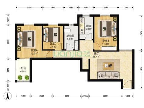 70平房子设计效果图,70平米房子图纸,70平三室一厅一厨一卫(第8页)_大山谷图库