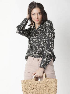 Buy RAREISM Black Printed Top Online
