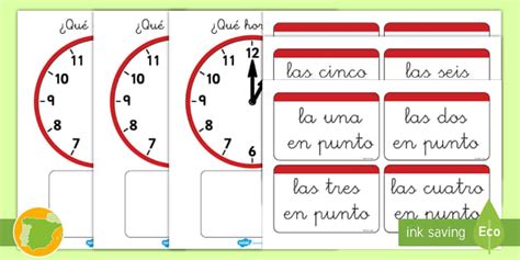 Juego: Emparejar la hora - En punto