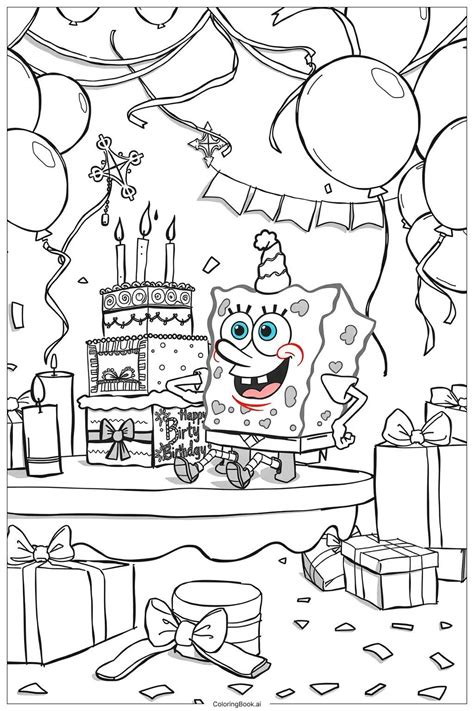 Spongebob Squarepants Birthday Coloring Pages [2025]