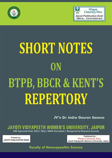 177 - Final Exam - Short Notes on BTPB, BBCR & Kent's Repertory - Studocu
