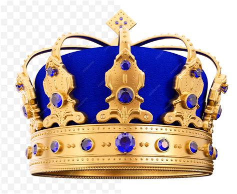 Premium PSD | 3d royal golden crown with blue diamonds on isolated ...