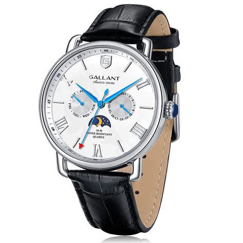 Buy G GALLANTMen's Watch, Mens Dress Watch Quartz Watch Moon Phrase Day ...