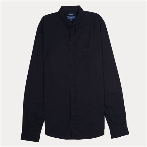 AJ Classic Fit Long Sleeve Button-Up Shirt in Navy Blue – Offracks