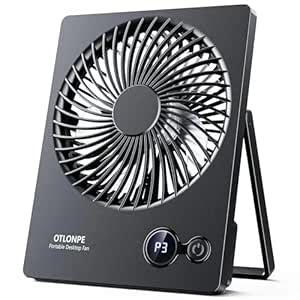 Otlonpe Desk Fan USB Battery Powered, 4000mAh Rechargeable Small ...