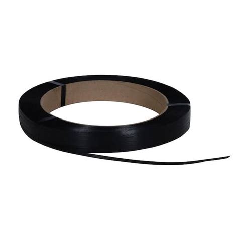 Buy 4,500 ft. Roll 16 in. x 3 in. Core Heavy Duty Black Poly Strapping ...
